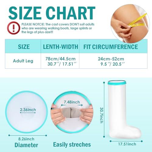 WirtuQuiksy WirtuQuiksy Cast Covers For Shower Leg, Reusable Waterproof Bandages and Cast Cover, Leg Cover For Showering After Surgery