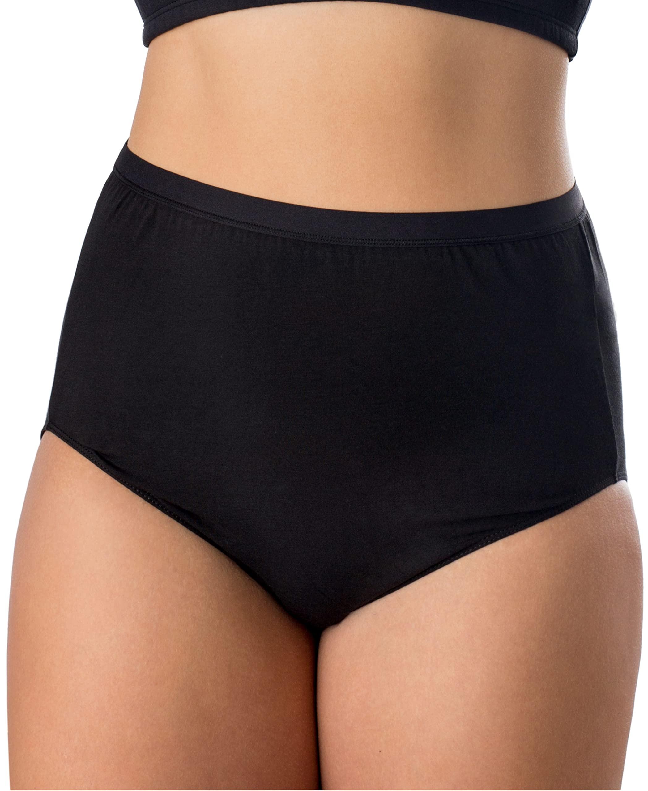 Elita Elita Size Women's Plus Microfiber Full Panty, Ebony, X-Large