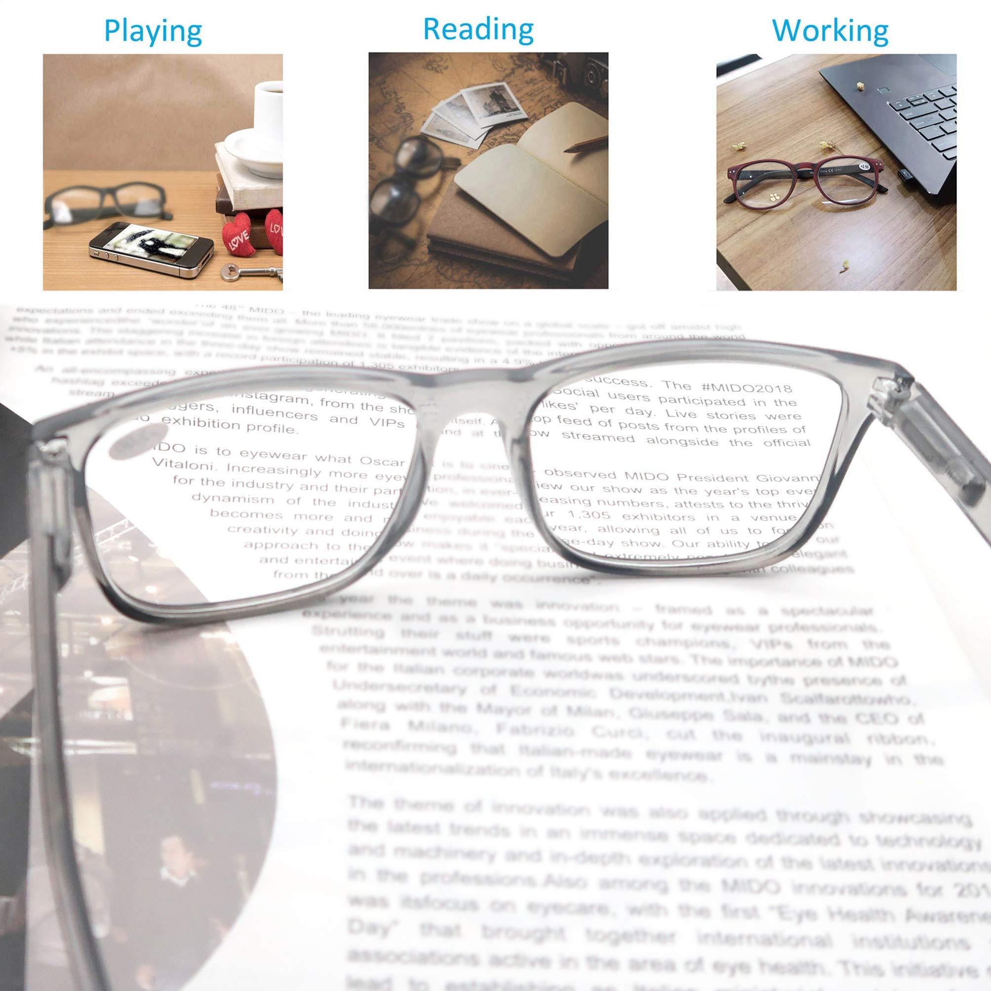 OLOMEE OLOMEE Reading Glasses 1.5 Oversized Large Square Men Readers 4 Pack,Lightweight Cheaters Glasses W/Comfortable Spring Hinges