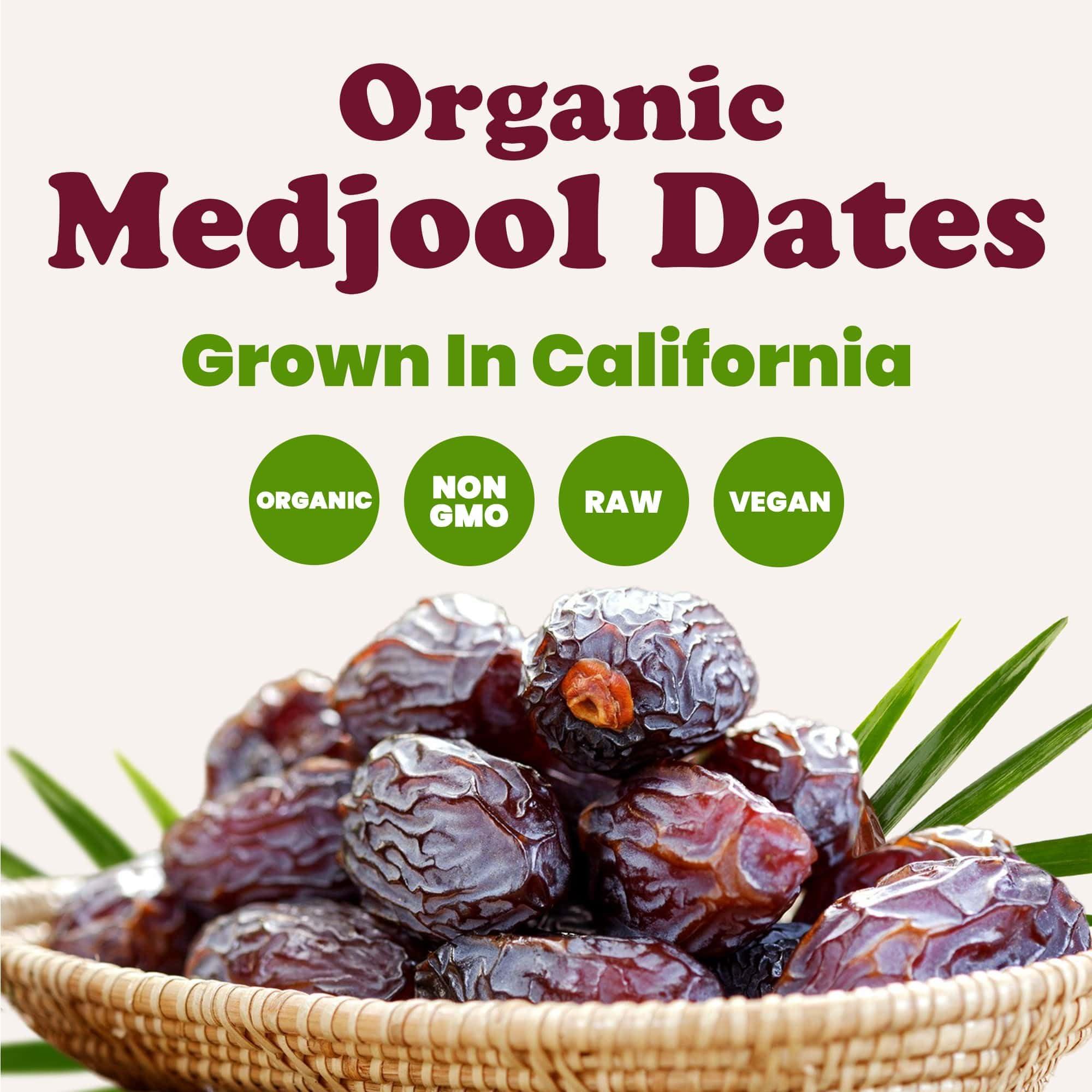 Food to Live Food to Live Organic California Medjool Dates, 8 Ounces Soft & Juicy Nature\'s Candy. Non-GMO Whole Dry Fancy Dates with Pits. Perfect Snack. Unsweetened, Unsulphured. Vegan, Kosher, Fruits in Bulk
