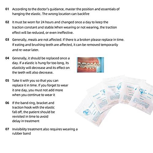 N\\C Dental Orthodontic Elastics Rubber Latex Bands Ties Braces 5.0oz Zoo Pack 10Packs 1000Pcs (Fox 1/4" 5.0oz)