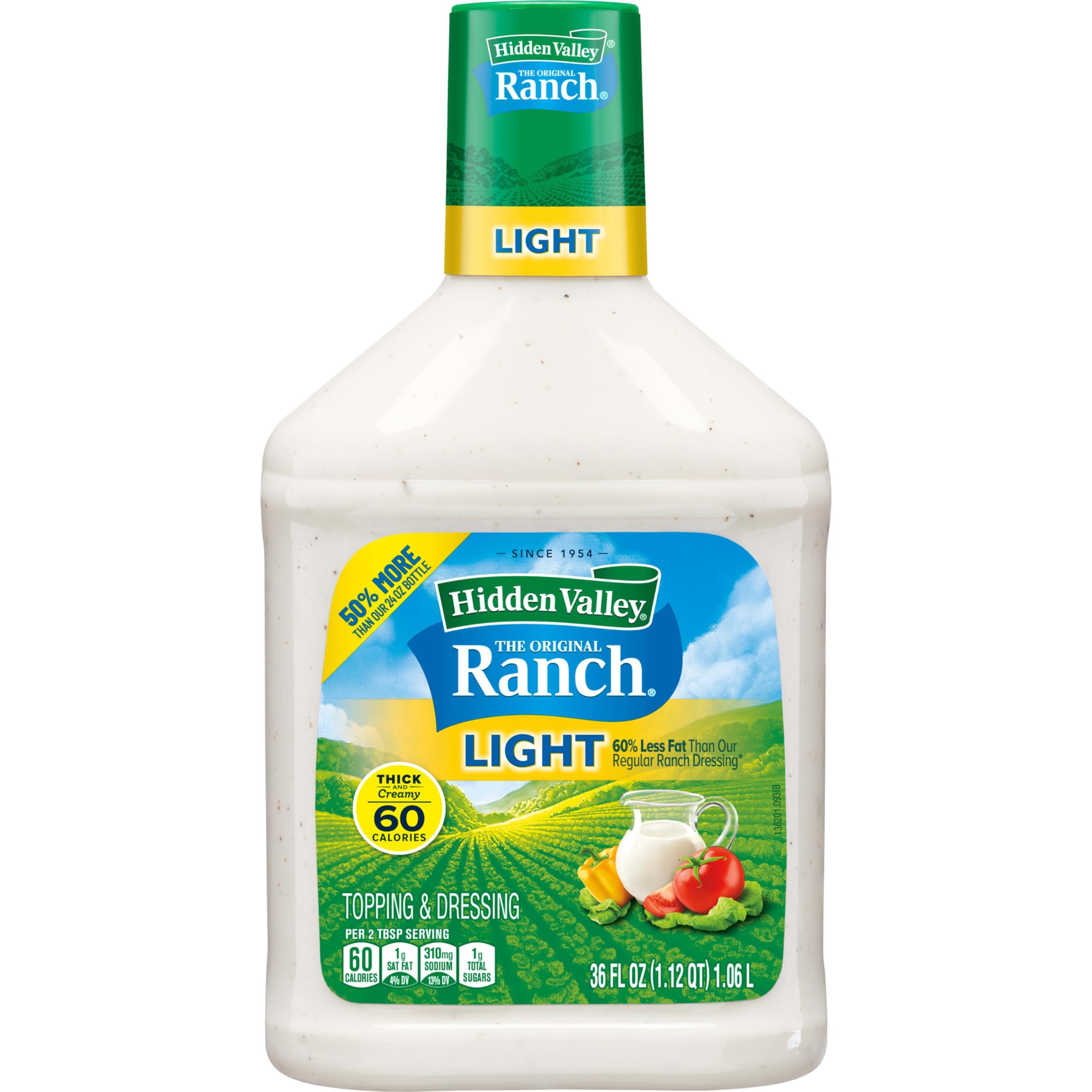Hidden Valley Hidden Valley Original Ranch Light Topping and Dressing, Gluten Free, 36 Ounce Bottle (Package May Vary)
