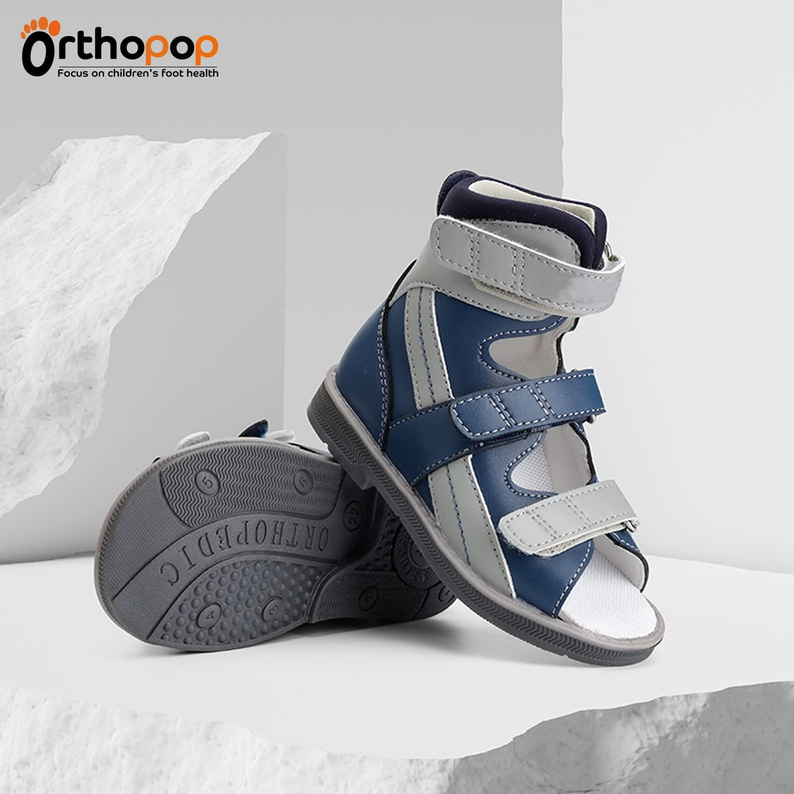 Orthopop Orthopedic Sandals for Kids and Toddlers,Corrective High-Top AFO Shoes with Arch and Ankle Support