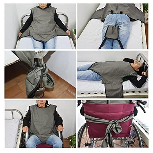 DOPHO DOPHO Anti-Falling Bed Chair Restraint Vest Elderly Cotton Wheelchair Seat Belt Restraint Clothes Band Clothing for Dementia Patients Nursing Care Products (S Grey)