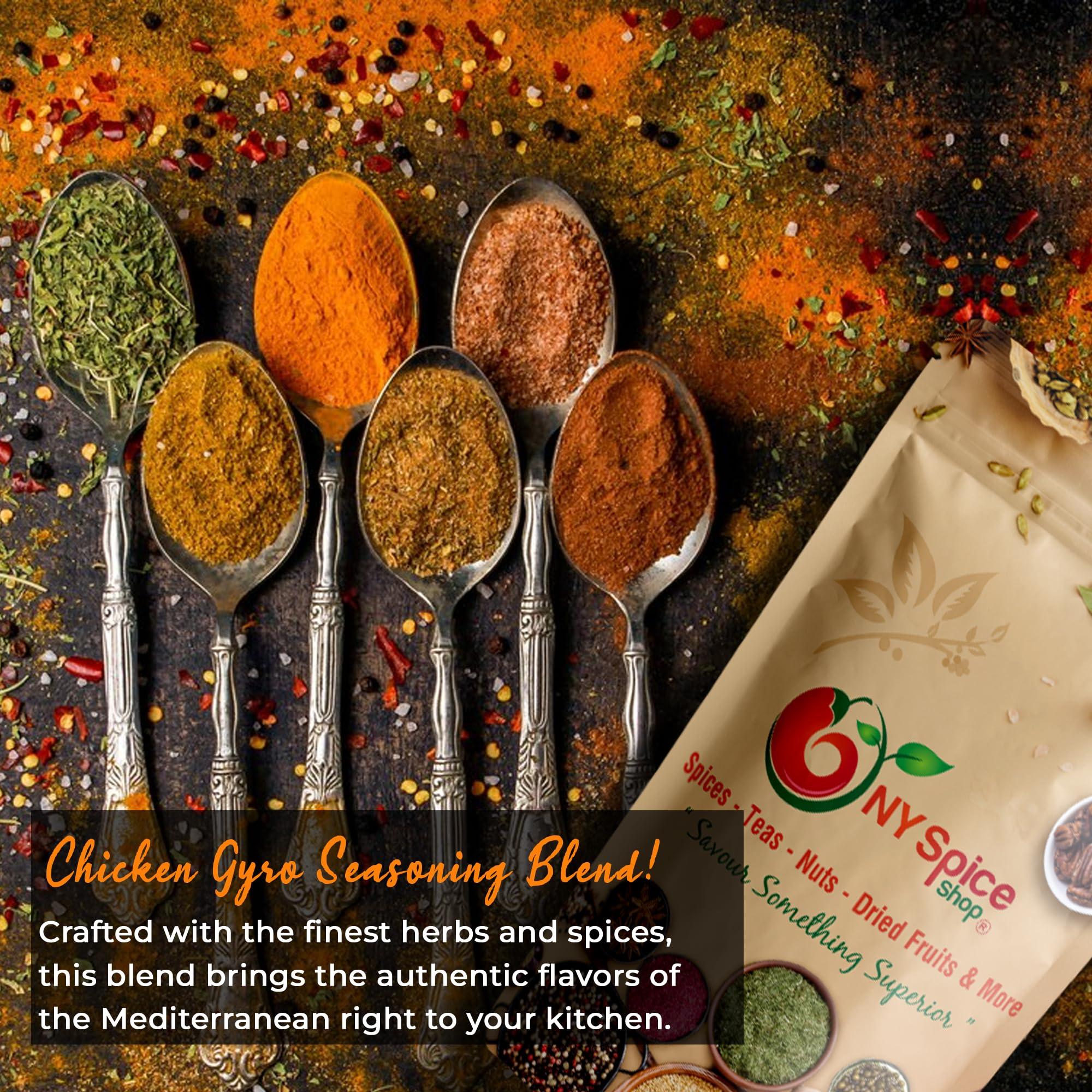 NY Spice Shop NY Spice Shop Chicken Gyro Greek Seasoning Blend - Savory Herb & Spice Mix for Cooking Gyros Grek Seasonings Spices (6 Oz)