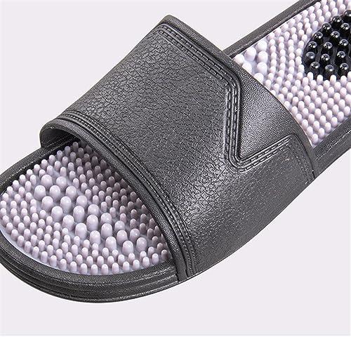 LUXRUB Acupressure Foot Reflexology Massage Slippers Women Men Foot Pain Relief Massage Sandals Promoting Blood Circulation Myofascial Release Trigger Point Acupuncture (Color : Blue/Grey, Size : 7.5/8)