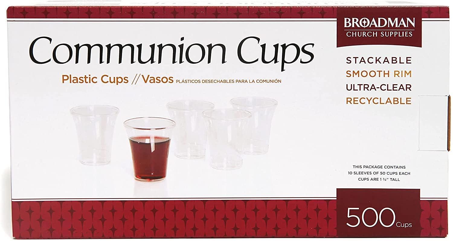 BROADMAN CHURCH SUPPLIES BROADMAN CHURCH SUPPLIES Plastic, Disposable, Recyclable Communion Cups, 500 Count