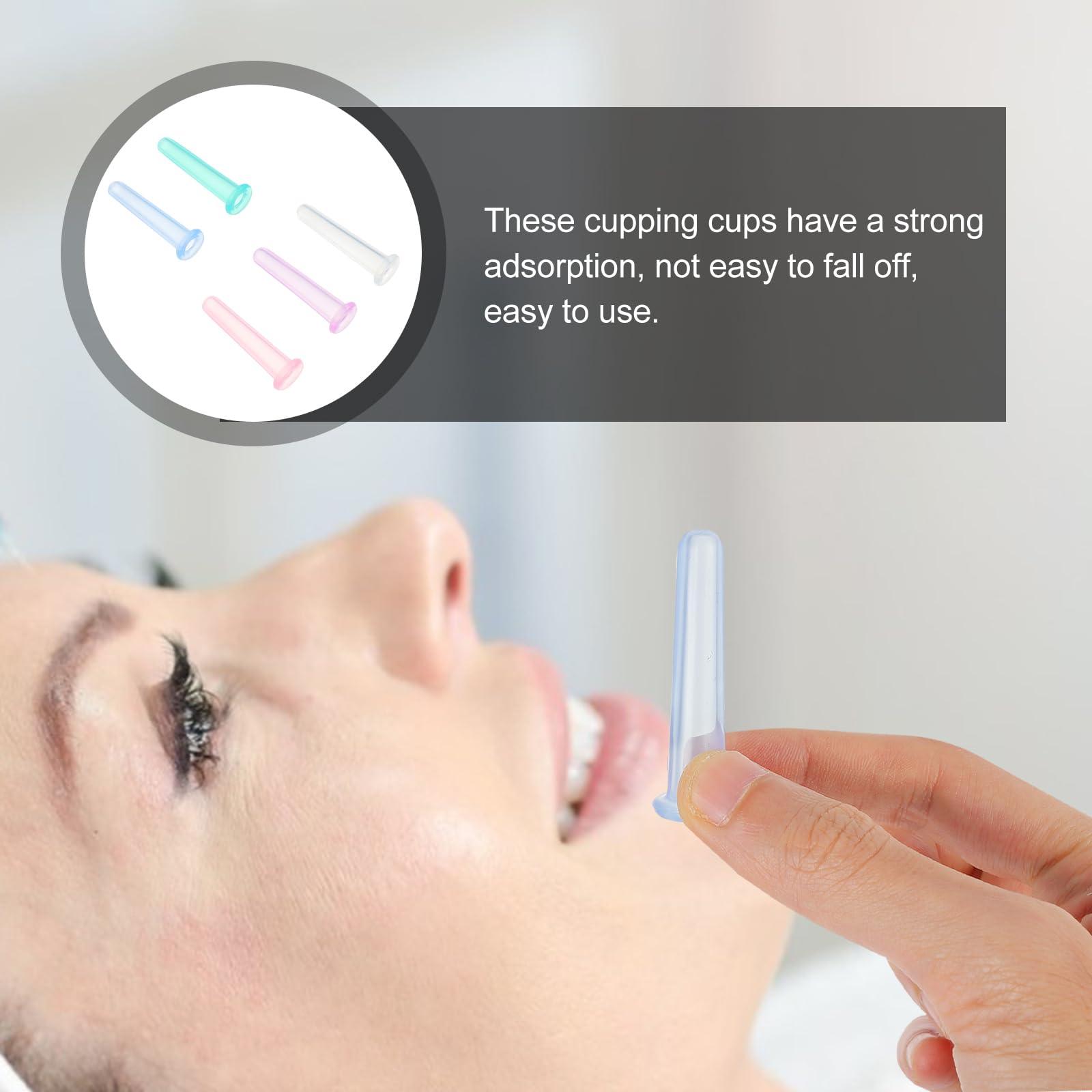 EXCEART 5pcs Facial Cupping Set for Glowing Skin Eye Face Vacuum Massage Anti Cup Silicone Cupping Massage Cup for Beauty Body Cup Fascia Massager