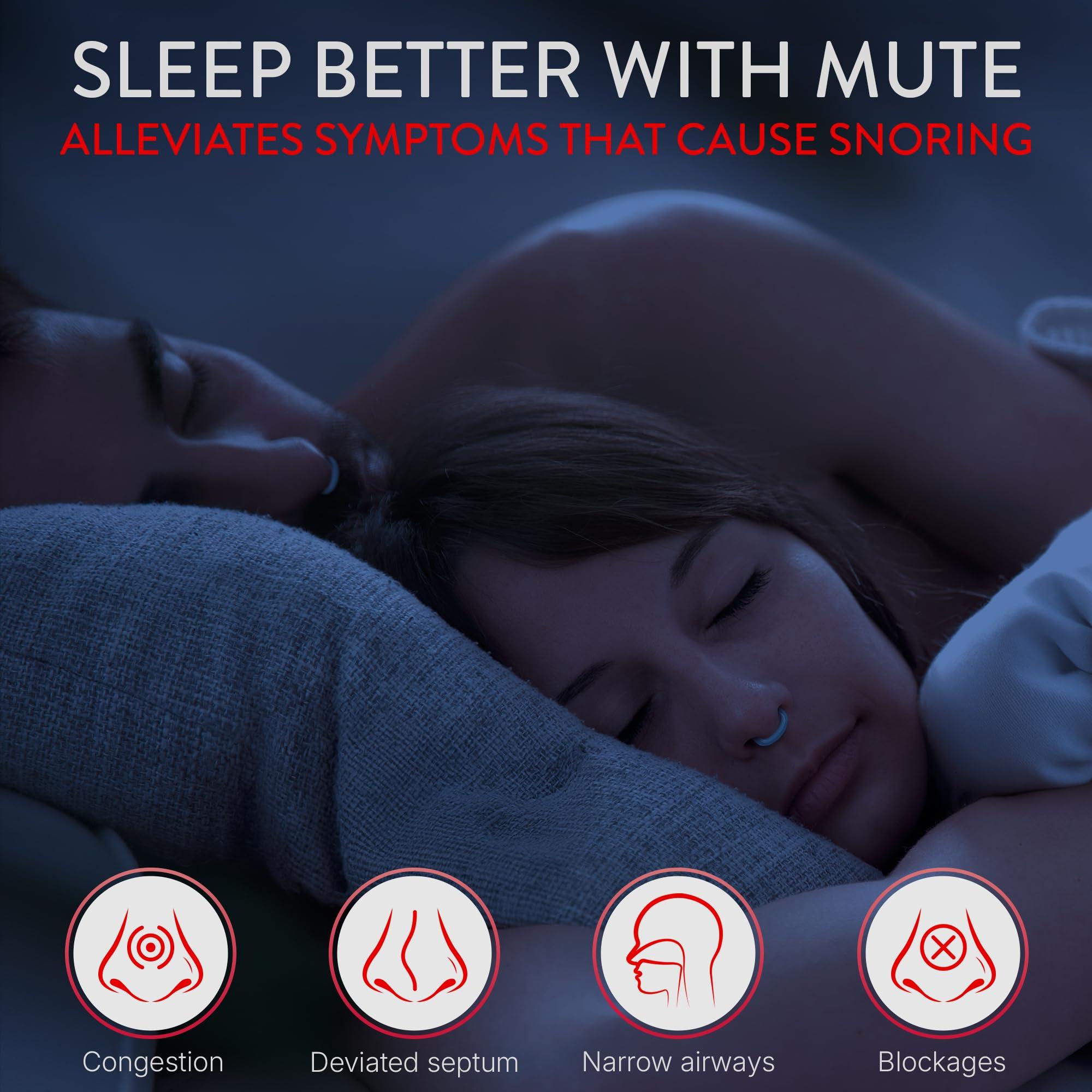 Rhinomed Rhinomed Mute Nasal Dilator for Snore Reduction - Anti-Snoring Aid Solution - Improve Airflow - Comfortable Nose Vents, Breathing Aids for Better Sleep (Large, 3-Pk)