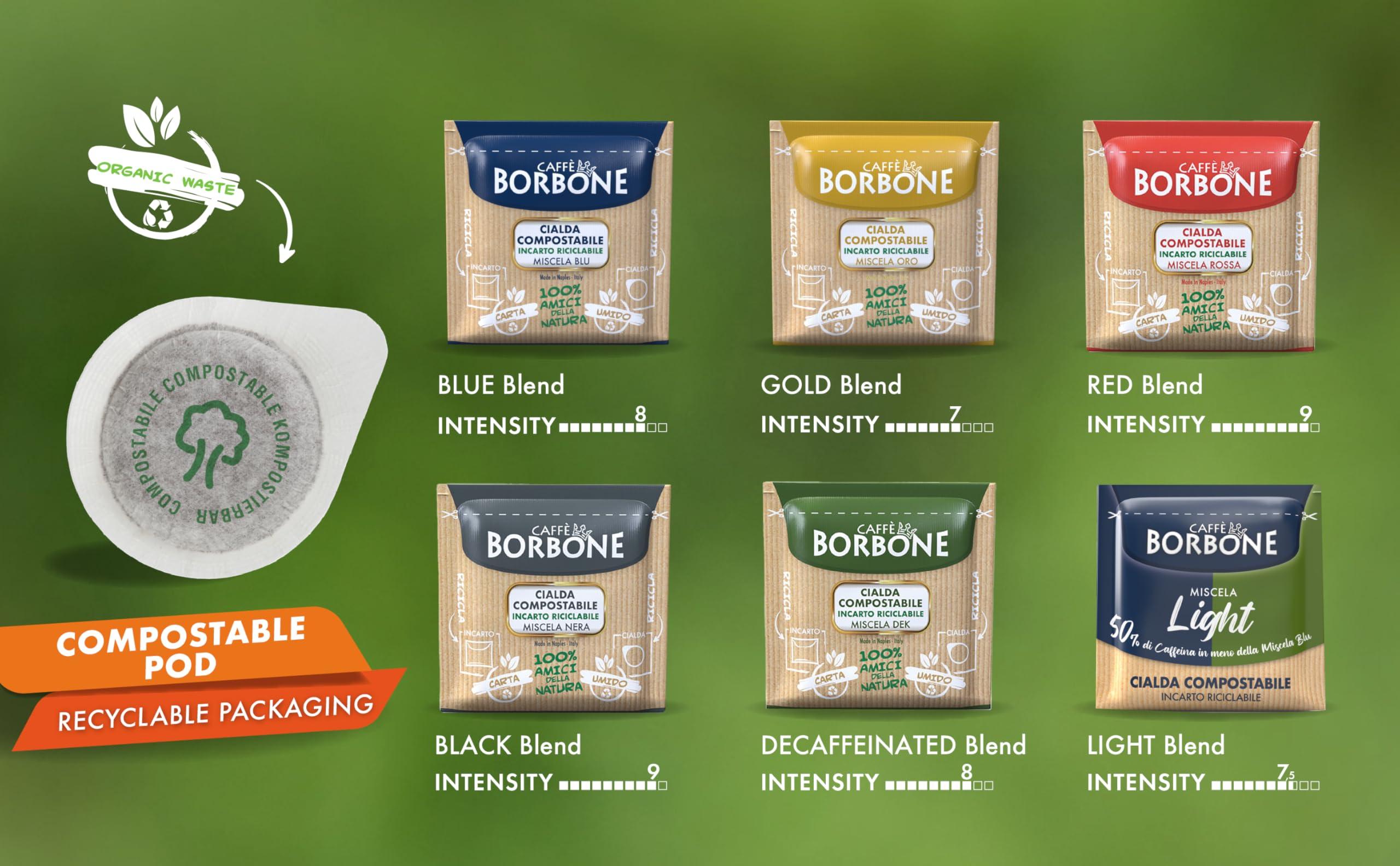 Caff Borbone Caffe Borbone Espresso Paper Pods, Red Blend, Strong and Creamy, Medium Roast ESE Pods, Authentic Italian Espresso - 50 Count