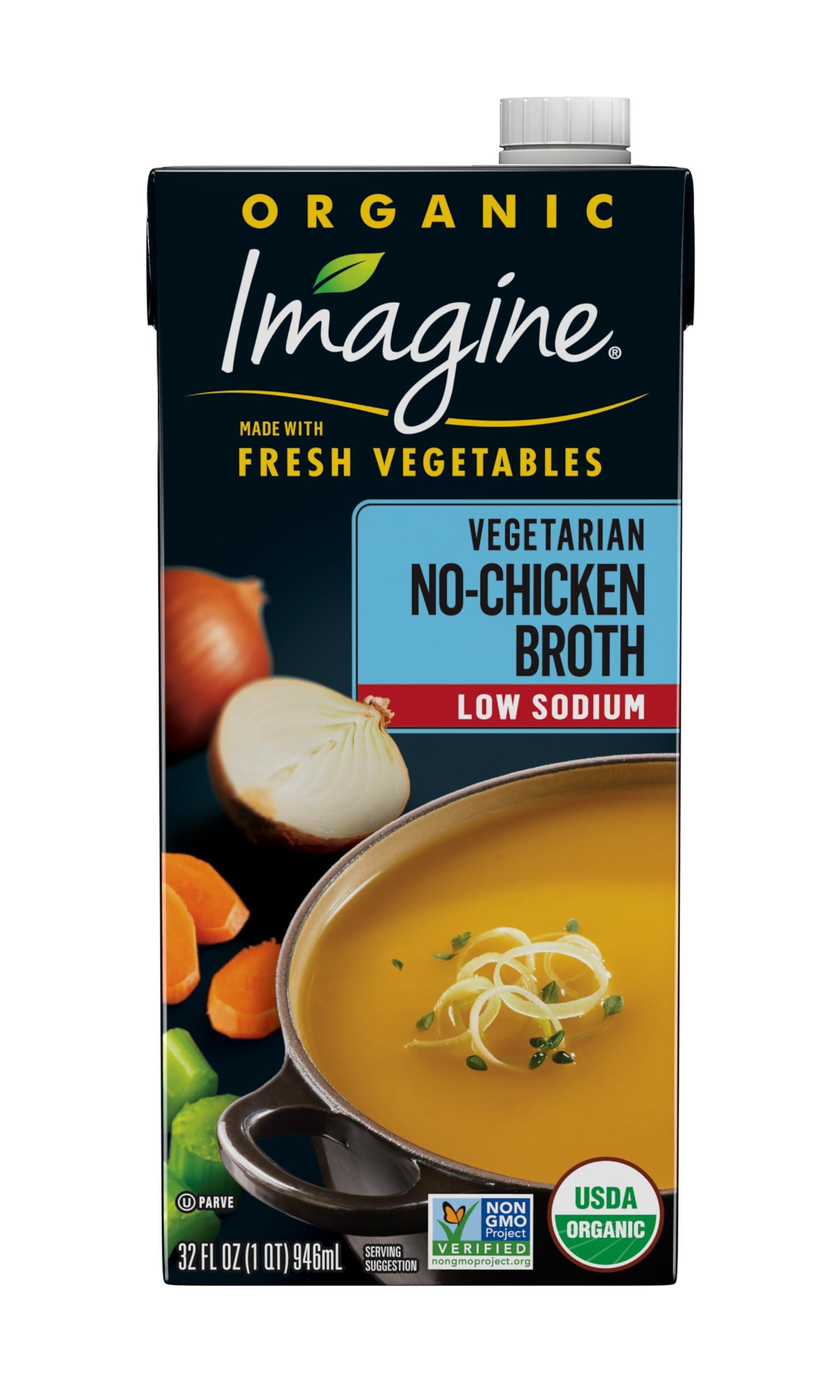 Imagine Imagine Low Sodium Organic Vegetarian No-Chicken Broth 32oz