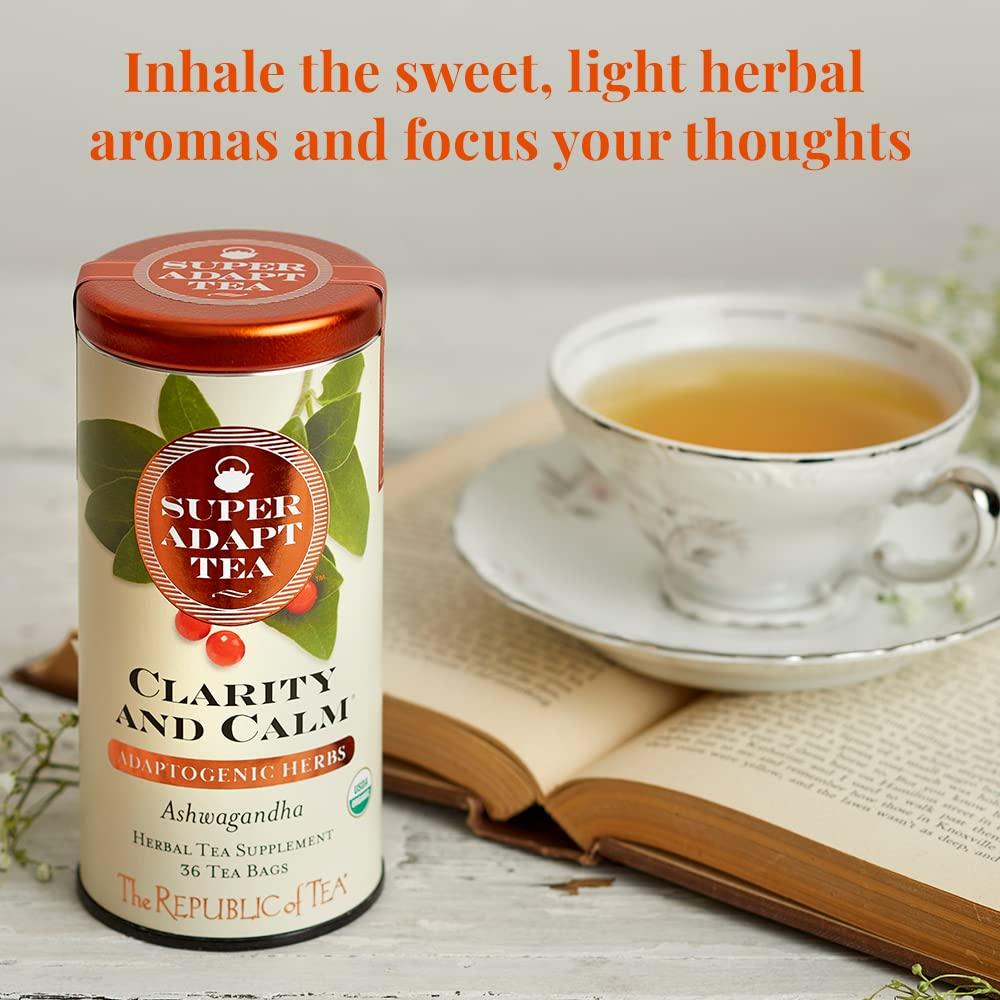 The Republic of Tea The Republic of Tea - Clarity and Calm SuperAdapt Herbal Tea, 36 Tea Bags, Organic, Caffeine Free, Ashwagandha
