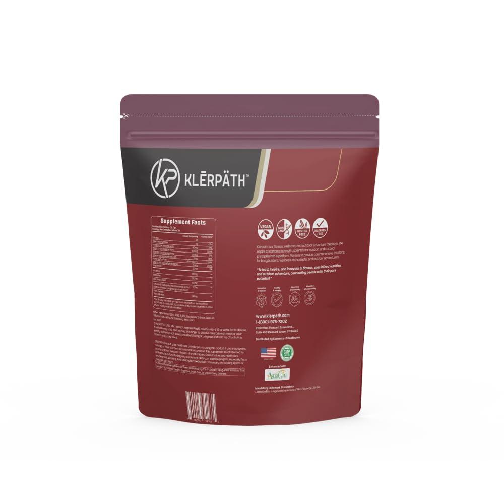 Klrpth Klrpth L-arginine Plus - Raspberry, 30 servings, L-arginine Supplement with 5110mg L-arginine, 1010mg L-citrulline, 100mg Red Wine Exract