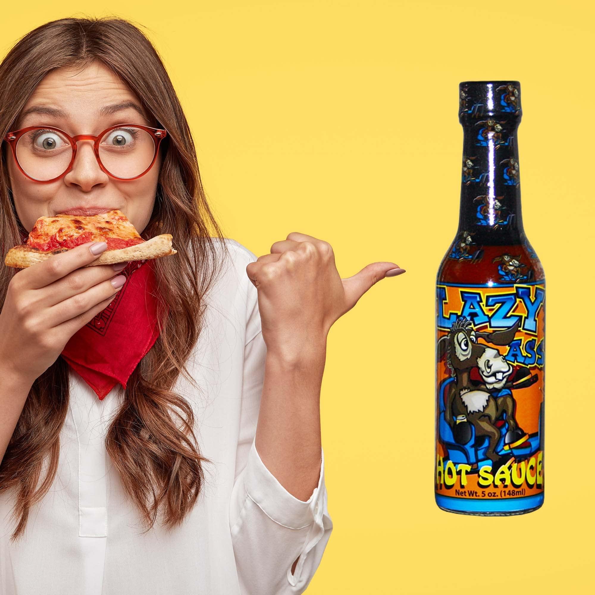 ASS KICKIN' Lazy Habanero Hot Sauce 5 oz. Funny Hot Sauce, Perfect Gourmet Hot Sauce for Chicken Wings - Try if you dare!