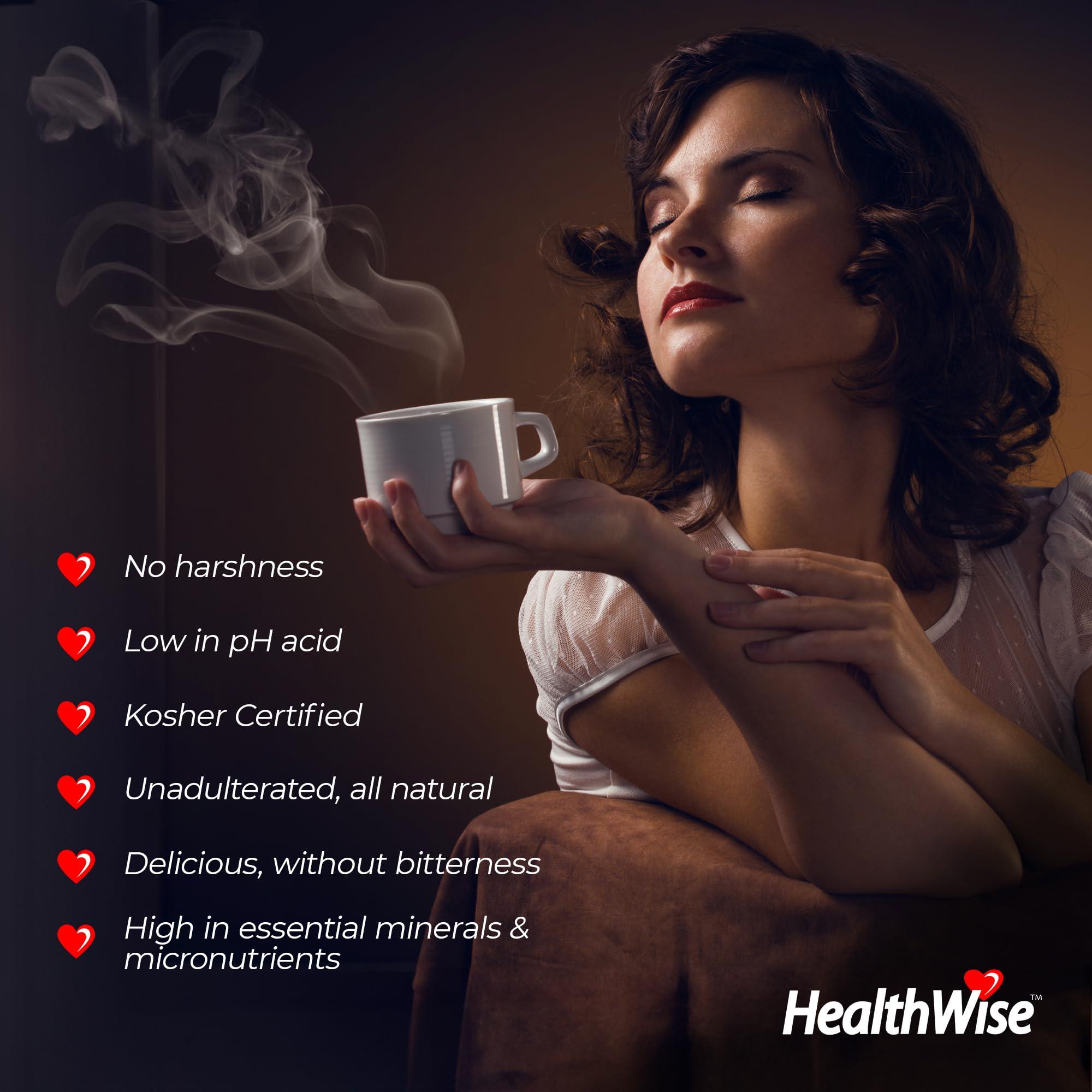 HealthWise Coffee Healthwise Low Acid 100% Colombian Coffee K-Cups Medium Roast, Healthier Coffee for Sensitive Stomach (Unflavored) 36 Count (Pack of 3)