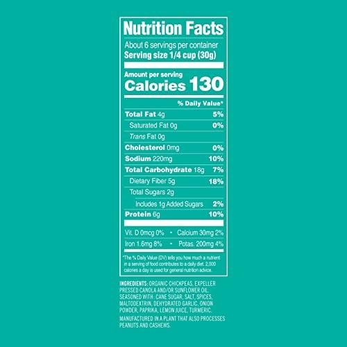 Saffron Road Saffron Road Organic Crunchy Chickpea Snacks-Gluten Free, Non-GMO, Kosher, Vegan (Falafel, 6 oz (6 Pack))