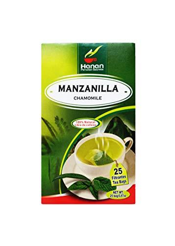 HANAN PERUVIAN SECRETS Hanan Peruvian Secrets Manzanilla Herbal Tea | 100% Natural Chamomile | 25 Tea Bags | Aids in Digestion and Naturally Promotes Relaxation to Relieve Occasional Stress