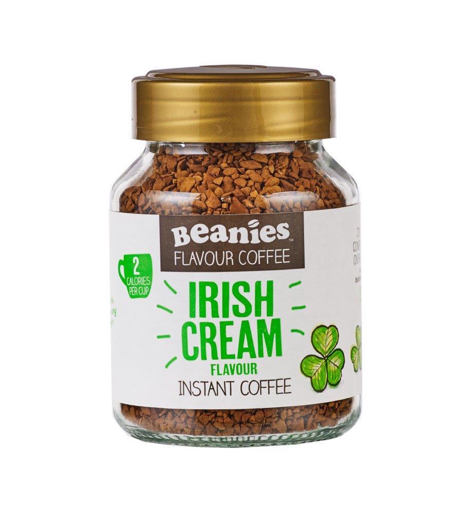 Beanies The Flavour Co Beanies Flavour Instant Coffee - Irish Cream Instant Flavored Coffee - Bold & Adventurous Full-On Flavor - An Indulgent Sugar Free Taste Explosion - Low Calorie - Vegan & Gluten Free - Wheat & Dairy Free, 50g jar