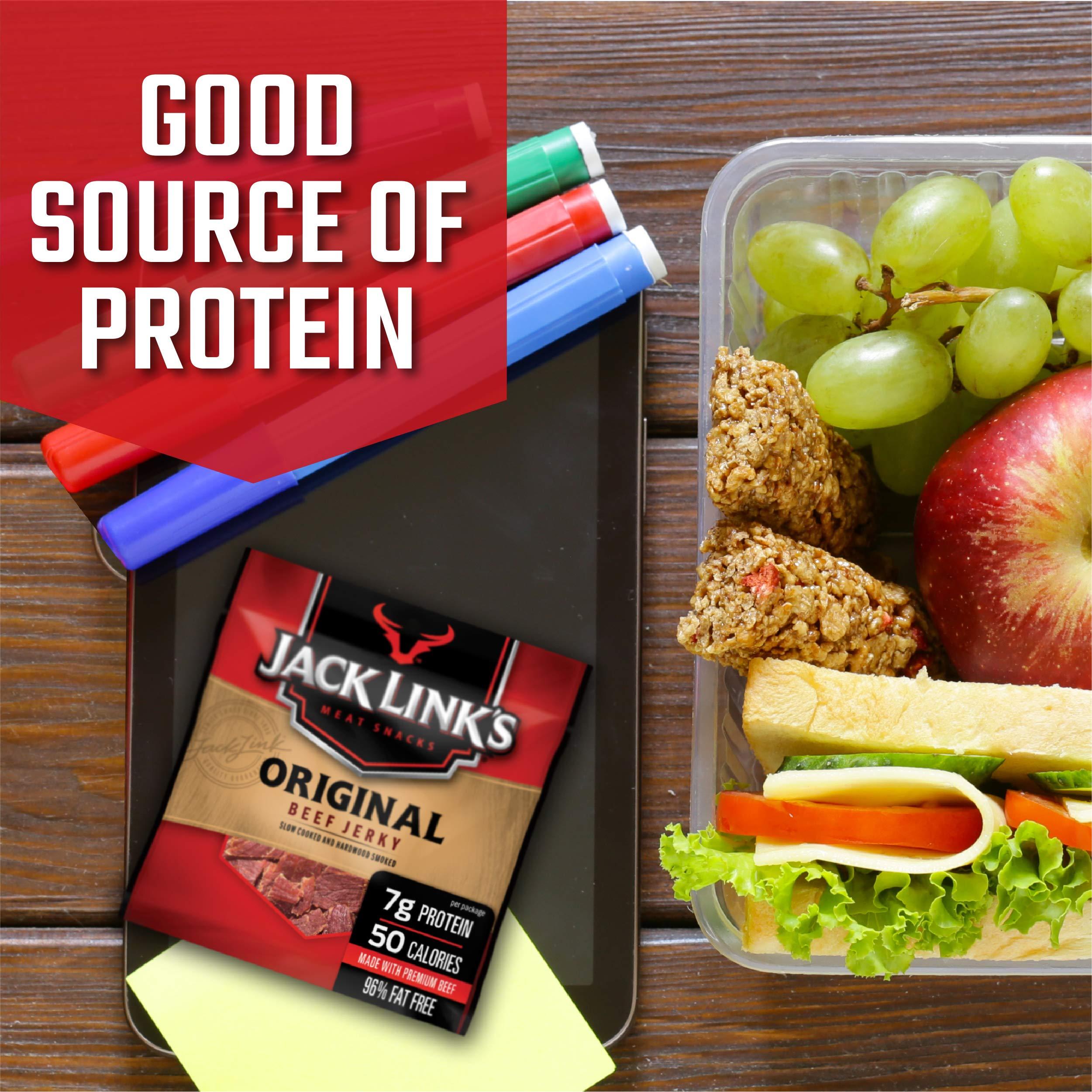 Jack Link\'s Jack Link\'s Beef Jerky 5 Count Multipack, Original, 5, 0.625 oz. Bags - Flavorful Meat Snack for Lunches, Ready to Eat - 7g of Protein, Made with 100% Beef - No Added MSG** or (Pack of 2)