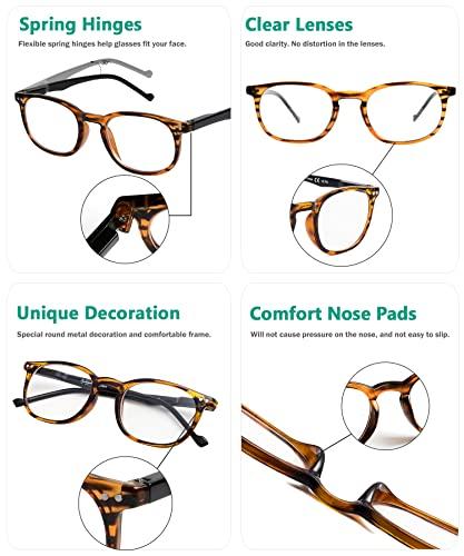 Eyekepper Eyekepper Retro Reading Glasses for Women Reading +2.75 Amber Striped Frame Black Arms Mens Readers Eyeglasses