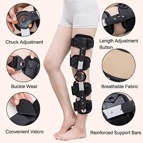 JIONET JIONET Orthopedic Support Knee Pads Adjustable -10-120 Hinged Leg Band Knee Brace Protector Powerleg Bone Orthosis Ligament Care for Meniscus Repairs (Color : Black)