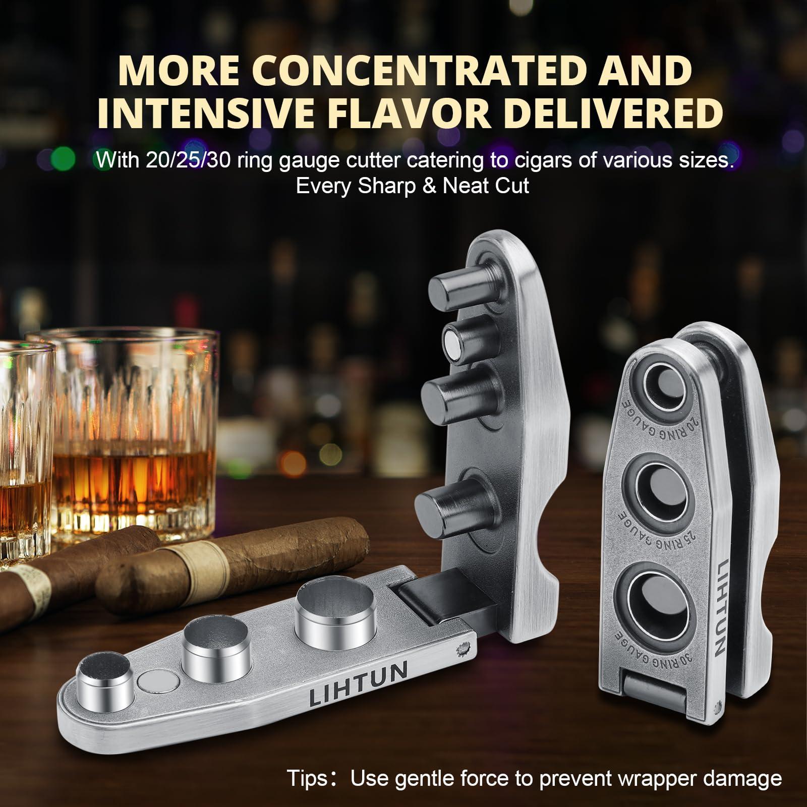 FANKAI FANKAI Cigar Punch and Stand Set, Triple-Punch Cutter,Dual Holders, 20-25-30 Ring Guage, Hole Opener with Portable Bag, Multifunctional Puncher Tool