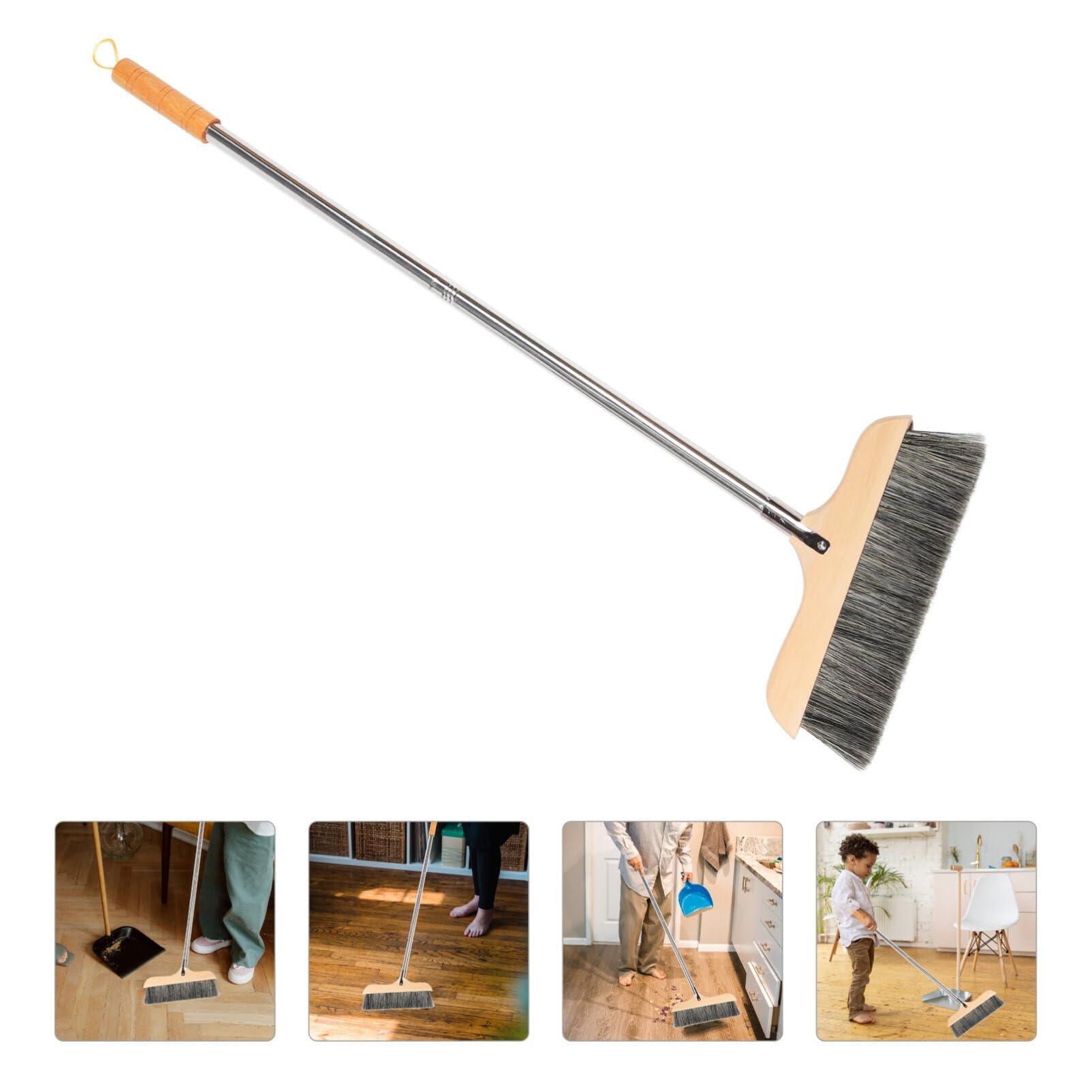 Angoily Bristle Broom Wooden Broom Wood Broom Indoor Broom Wooden House Broom Household Broom Hardwood Floor Broom Outdoor Broom Kitchen Broom Hair Broom Wood Sweeper Broom for Sweeping