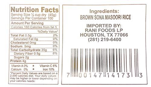 Asian Kitchen Asian Kitchen Brown Sona Masoori Aged Rice 4-Pound Bag, 4lbs (1.81kg) Short Grain Rice ~ All Natural | Gluten Friendly | Vegan | Indian Origin | Export Quality