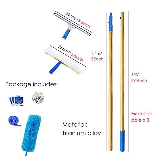 YXXSDP Extra Long Window Cleaning Pole, Indoor/Outdoor High Window Squeegee Cleaner, with Extension Pole, for Home Hotel Office Shop (Size : Length 4.5m/177inch/14.8ft)