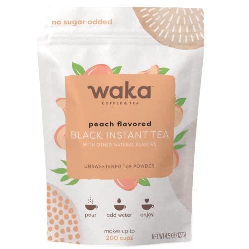 Waka Coffee Waka Premium Instant Tea No Sugar Added & Unsweetened Concentrated Tea Powder (Green & Peach)