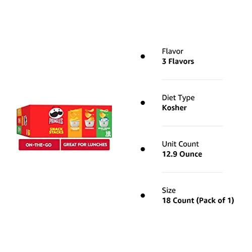 Pringles Pringles Potato Crisps Chips, Lunch Snacks, On-the-Go Snacks, Snack Stacks, Variety Pack, 12.9oz Box (18 Cups)