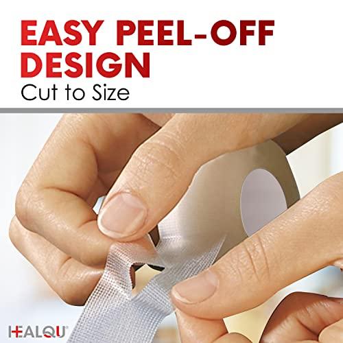 Healqu HEALQU Transparent Medical Tape - Box of 12 Rolls, 1\" x 10yd Surgical Tape with Gentle Adhesion for Sensitive Skin for Wound Care,Tubing, First Aid Supplies - Breathable, Microporous Tape