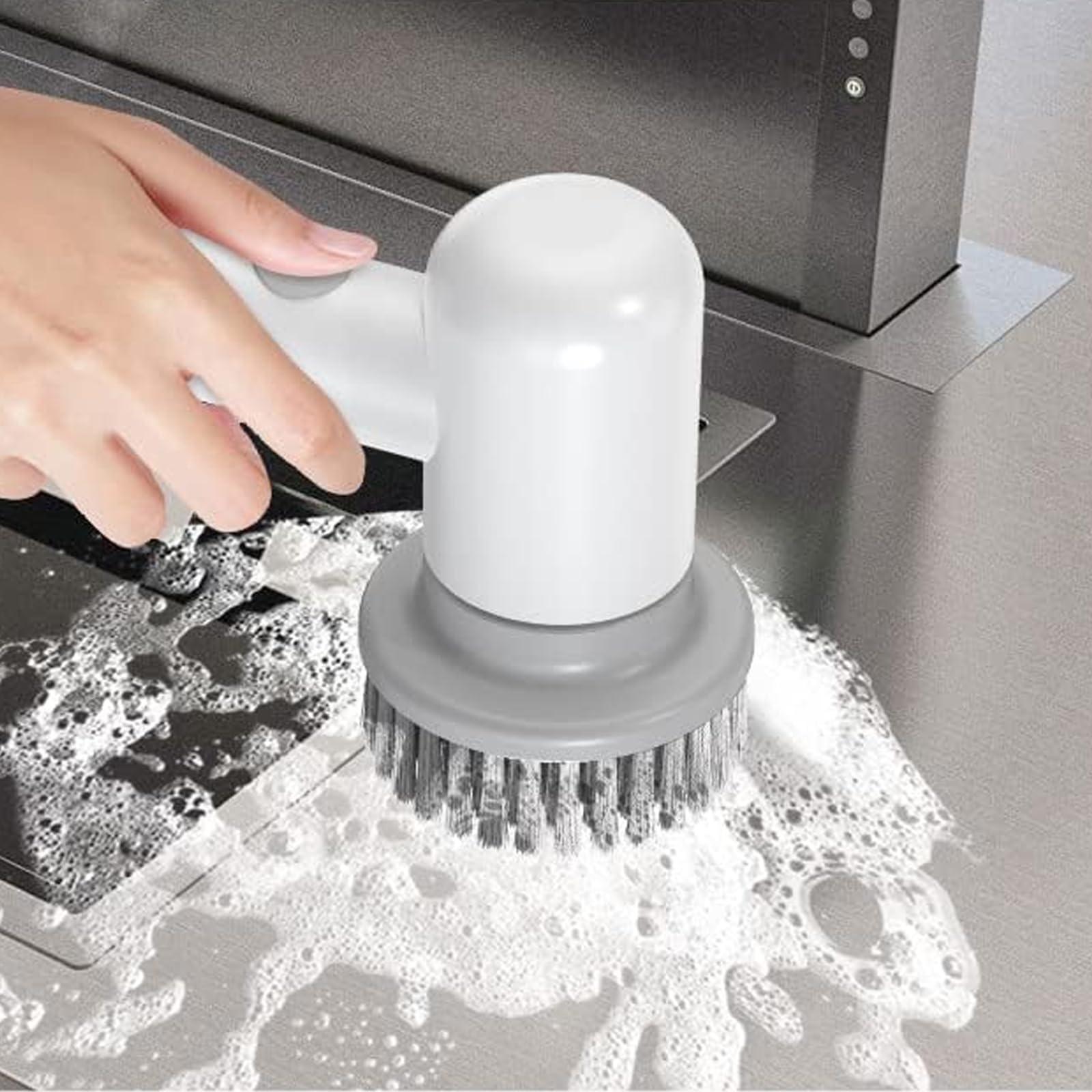 mcgotasy Cleaning Brush, Spin Power Scrubber, Power Spin Scrubber, Electric Spin Scrubber Cordless Power Cleaning Brush Suitable for Tile, Counter, Tub, Floor, Grout (White*2)