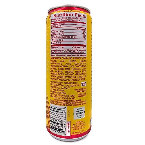 Guayaki Organic Yerba Mate, Sparkling Cranberry Pomegranate, 12 Ounce (pack Of 12)