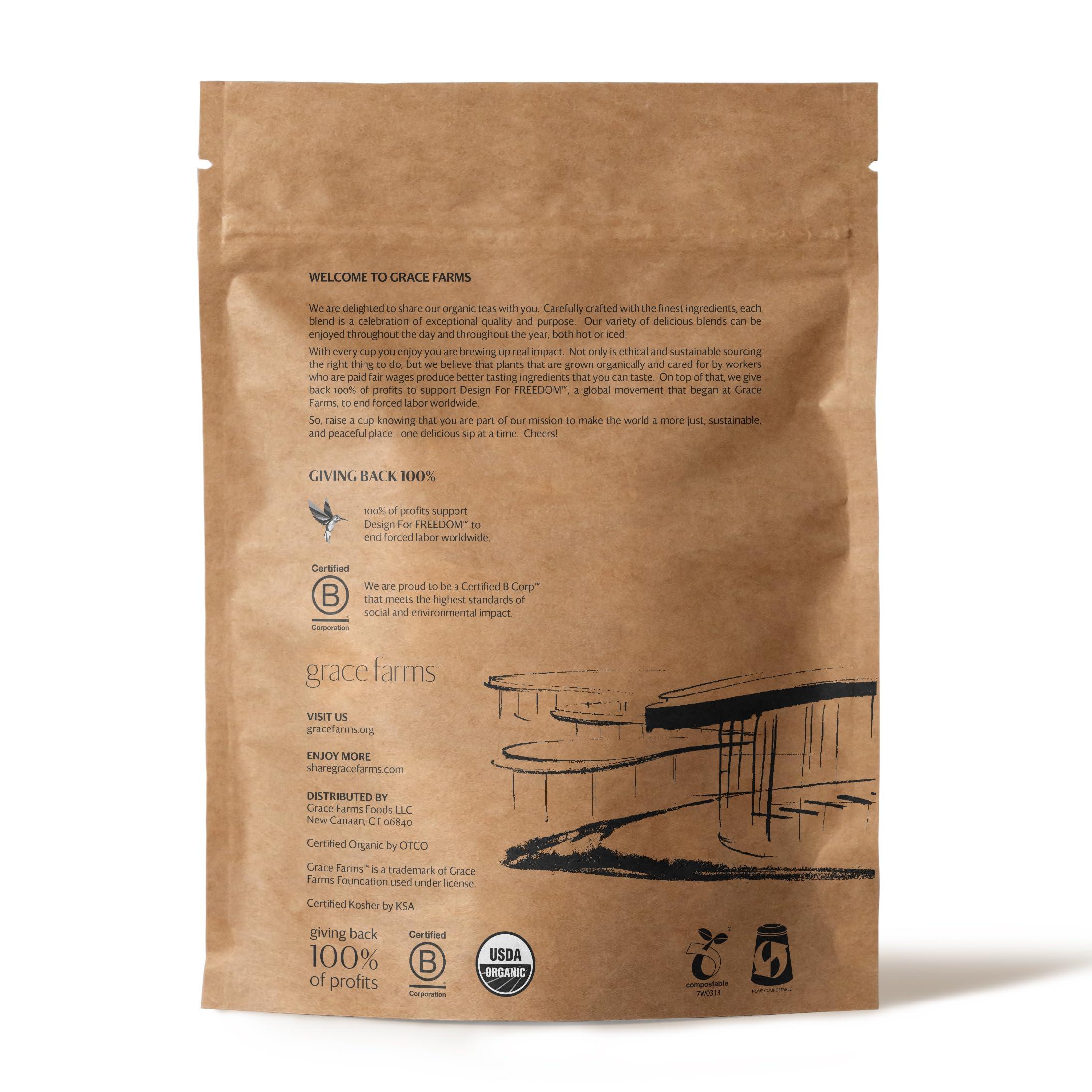 Grace Farms Grace Farms Organic Darjeeling Sunrise Black Tea, 50 Sachet Pouch | Darjeeling & Orange | Fairtrade & Kosher |Gives Back 100% of Profits