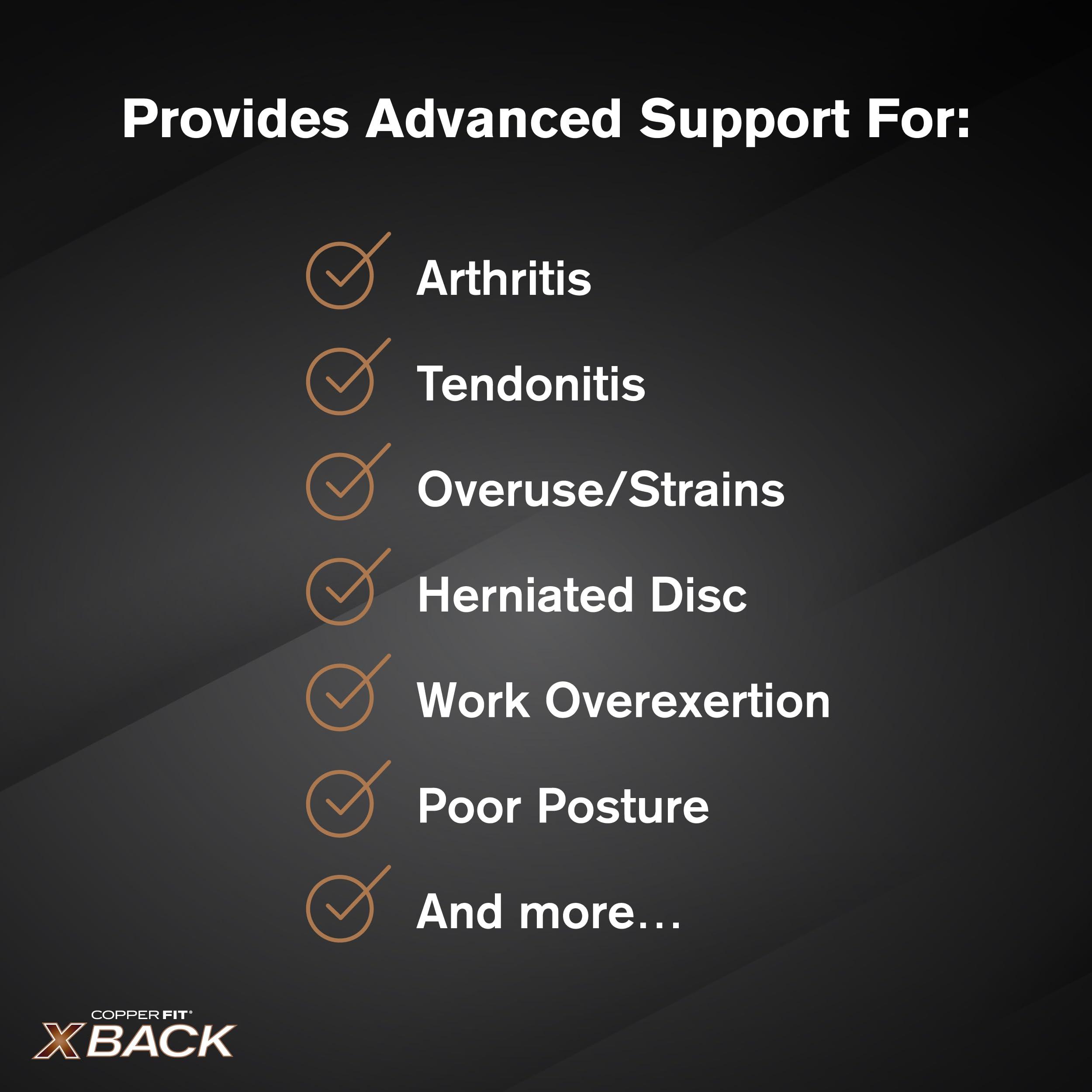 Copper Fit Copper Fit X-Back Brace for Lower Back Pain, Lumbar Support, Herniated Disc, Sciatica, Arthritis Adjustable, Breathable Design - for Men and Women (2X/3X)