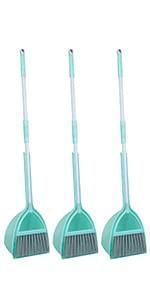 Xifando Xifando Mini Broom with Dustpan-Small Housekeeping Cleaning Sweep for Kitchen Bathroom Pet Nest Boat etc.-(3Sets,Light Blue)