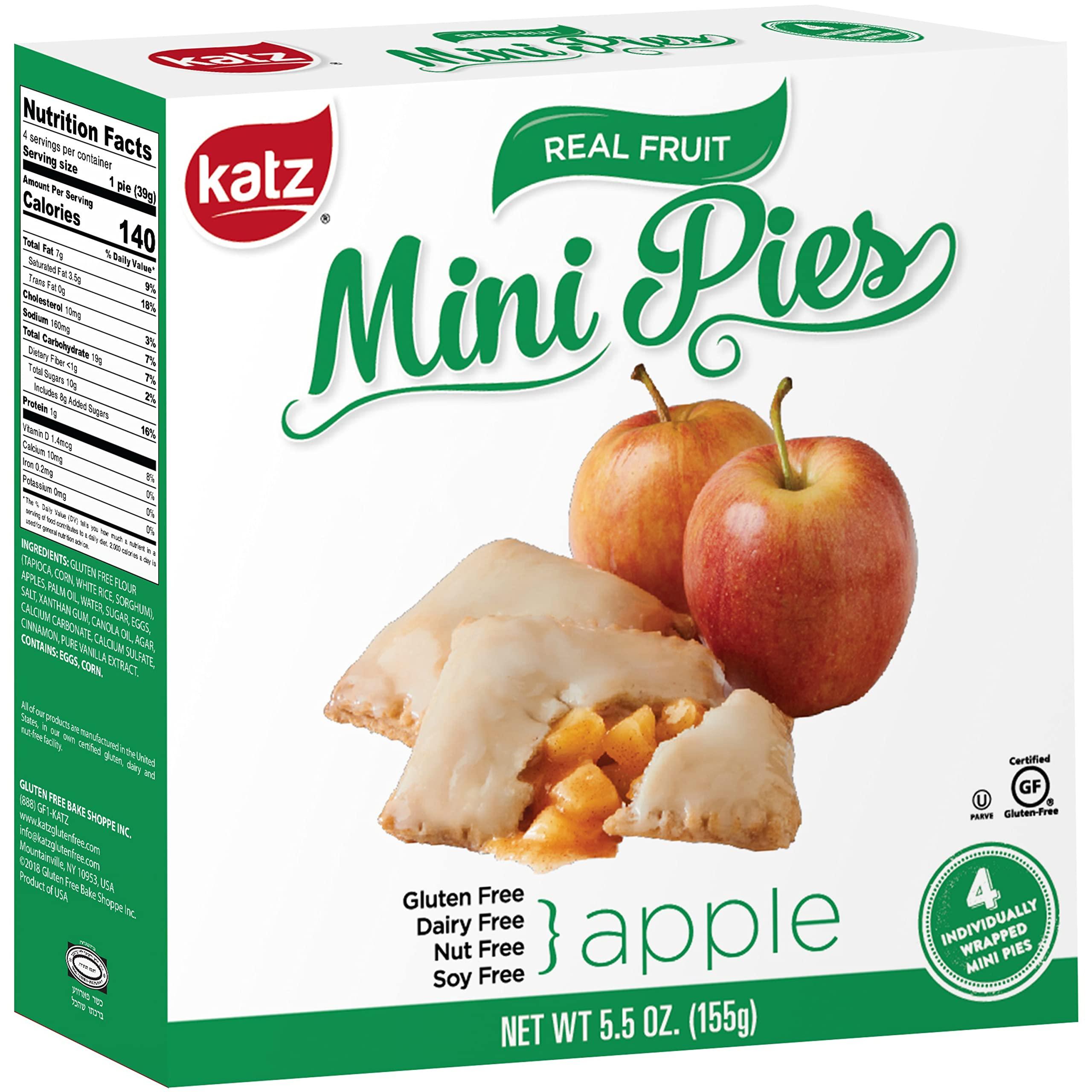 Katz Gluten Free Katz Gluten Free Apple Mini Pies | Dairy Free, Nut Free, Soy Free, Gluten Free | Kosher (1 Pack of 4 Mini Pies, 5.5 Ounce)