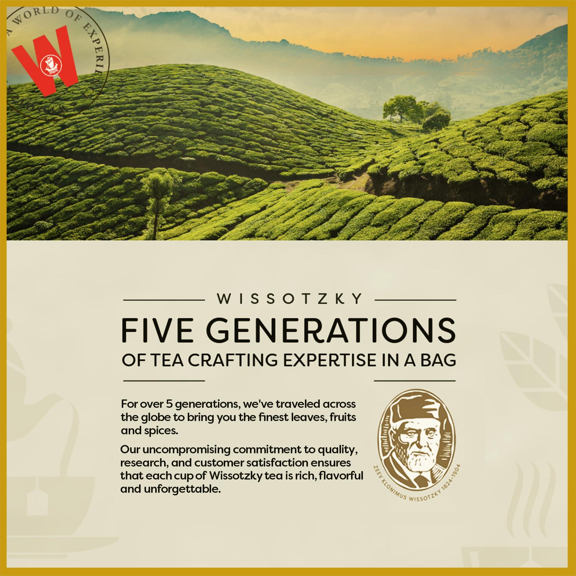 Wissotzky Wissotzky Ginger & Lemongrass Green Tea, 20 Tea Bags | Antioxidant Rich | Invigorating Blend | Lemon Ginger Green Tea Bags