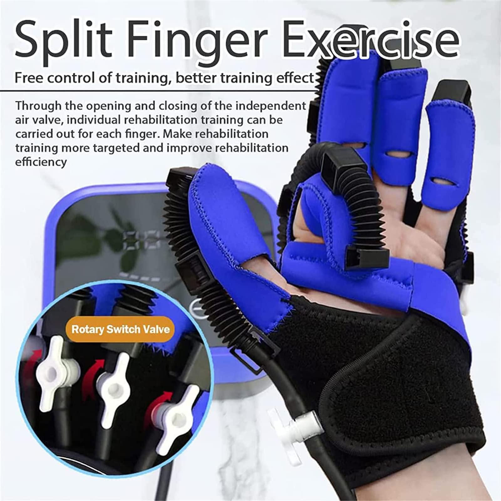 Susisang Both Hands Rehabilitation Robot Gloves Electric Glove Finger Orthoses Soft Resting Hand Splint for Flexion Contracture LCD Touch Screen/Timing/Intensity Can Be Adjusted (M)