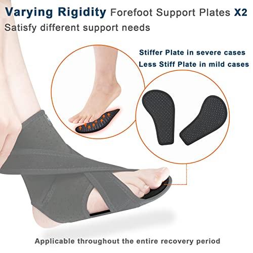 JOMECA JOMECA Upgraded Drop Foot Brace for Walking with Shoes - Dual Forefoot Support Plates Adjustable Soft AFO, Foot Drop, TBI, ALS, MS, Bone Fracture, Fits Women & Men (Right, S/M)