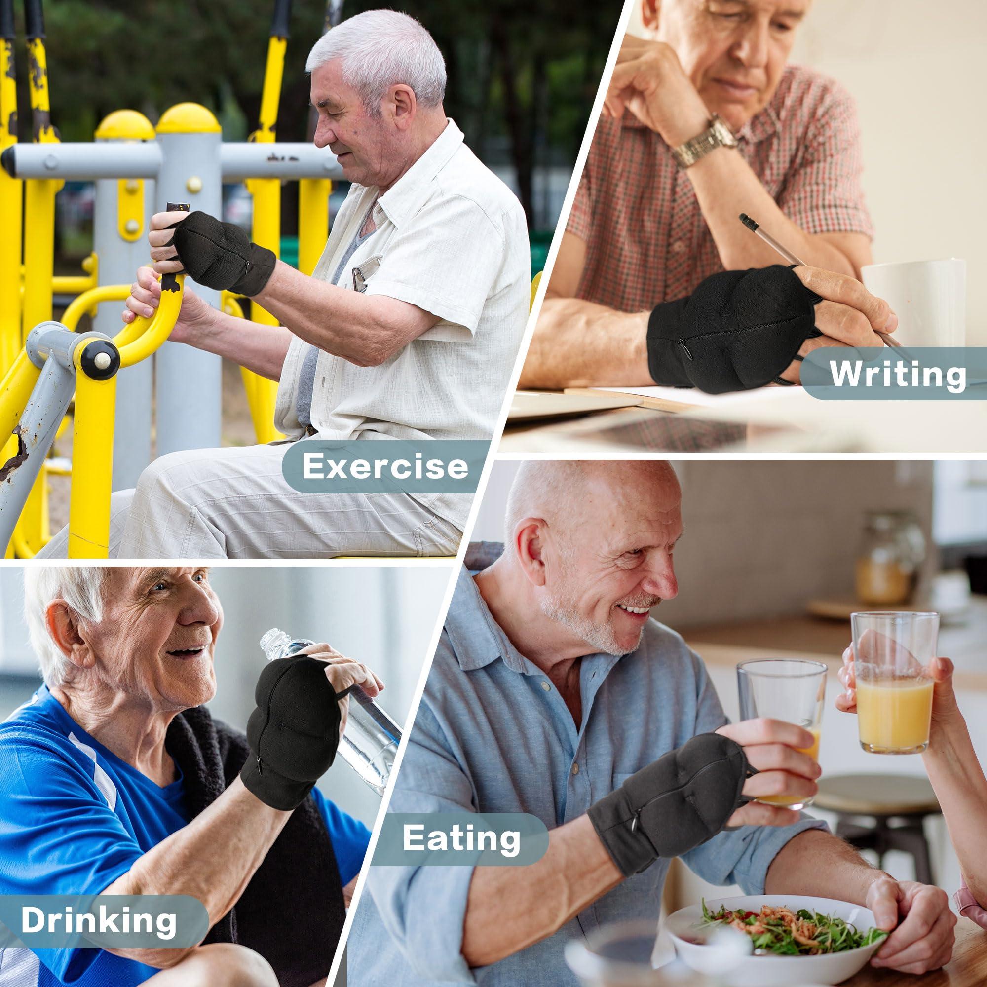 Bottle Pouch Bottle Pouch Weighted Gloves for Tremors-Adjustable Hand Gloves Stability Aid for Parkinson\'s Hand Tremors, Enhanced Grip & Writing Support for Elderly