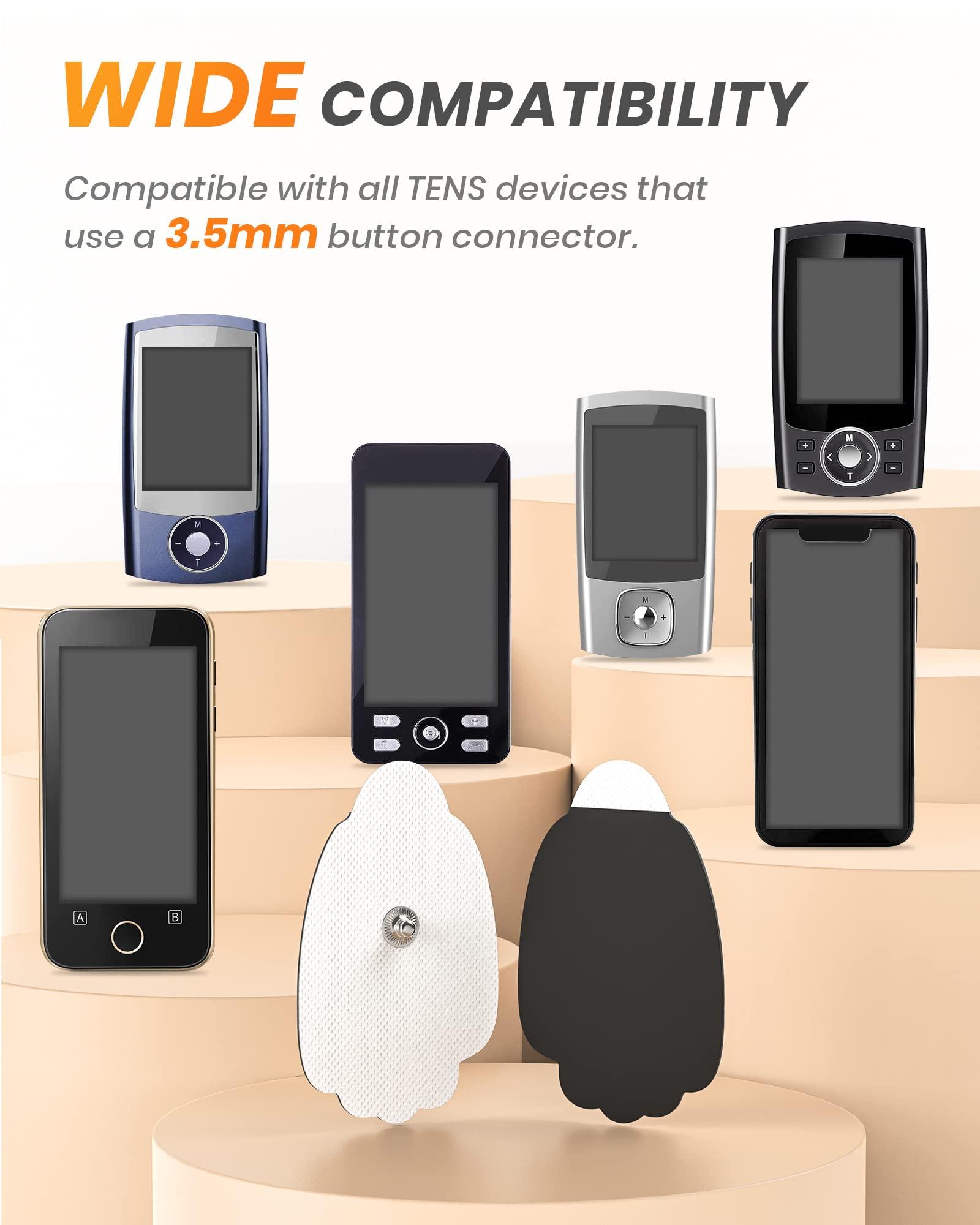 AVCOO AVCOO 20-Pack TENS Unit Replacement Pads, Long-Lasting Snap Electrodes for 50 Times of Use per Pad, Latex-Free TENS Pads Set Compatible with TENS EMS Devices Using 3.5mm Button Lead Wires