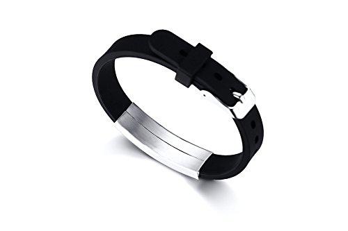 Sunling Sunling Custom Adjustable Silicon Medical Alert Food Allergy Awareness Bracelet for Women Men Kids,Free Engraving,Daily Life Emergency Saver for Son,Daughter,Parents