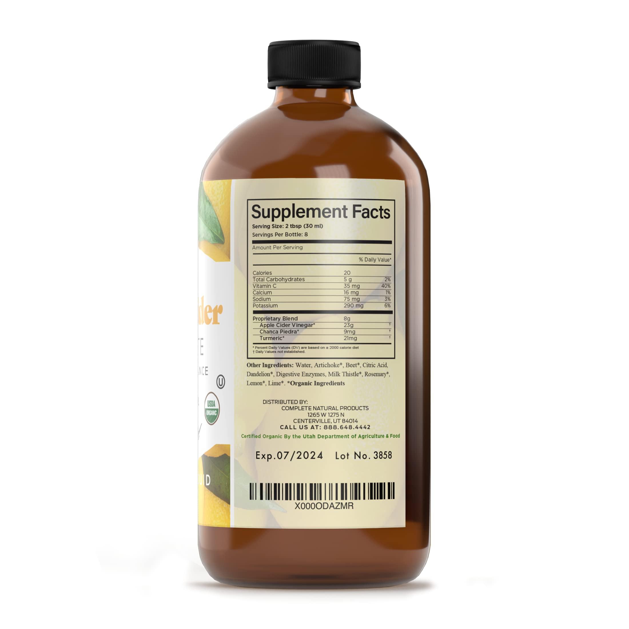 Complete Natural Products Gallbladder Complete 8oz Organic Liquid Concentrate - Digestive Vinegar Bitters Supplement