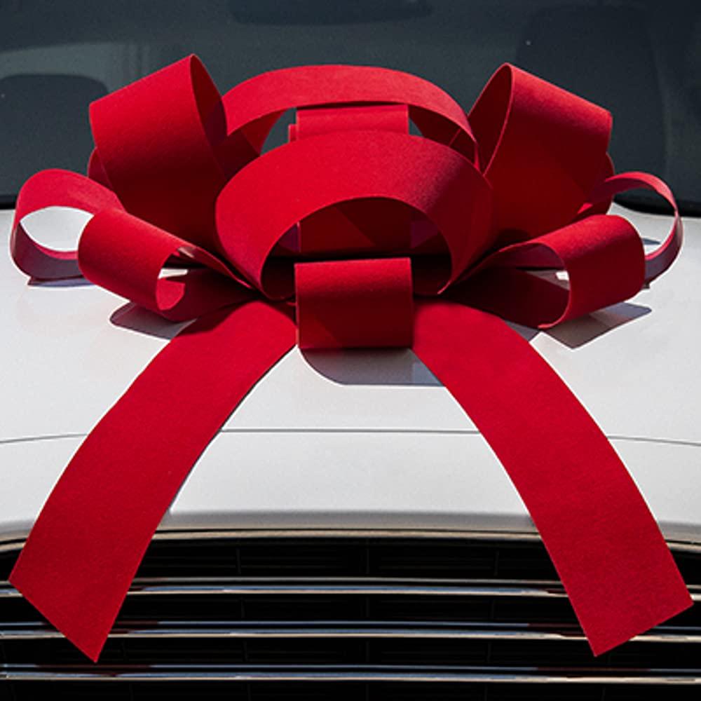 BigBows Giant Red Velvet 30 inch Magnetic Car Bow