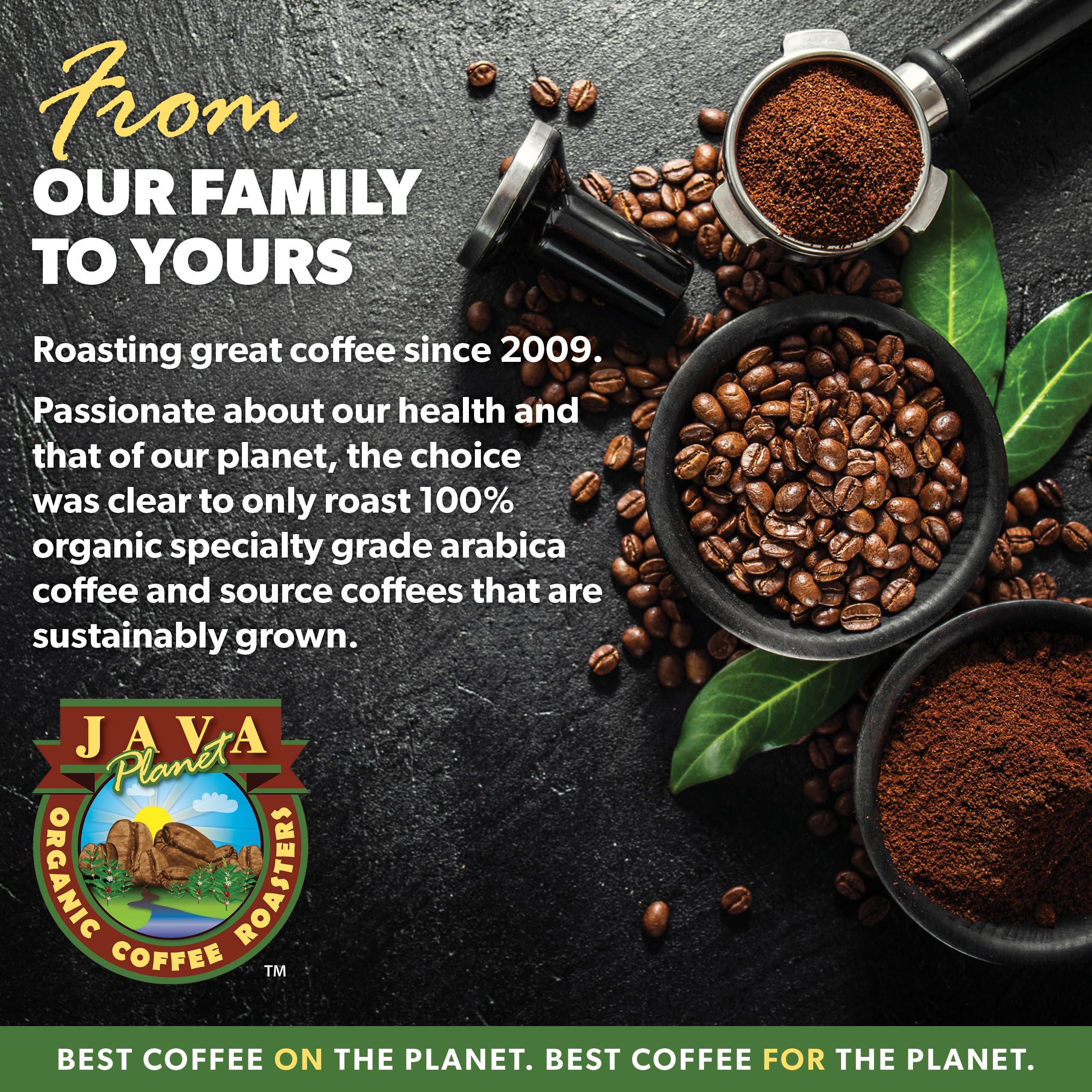 Java Planet Organic Coffee Roasters Java Planet Organic, Sumatra Single Origin Dark Roast, Smooth Full Flavored Organic Coffee Beans, Low Acid, Whole Bean Coffee Two 1LB Bags