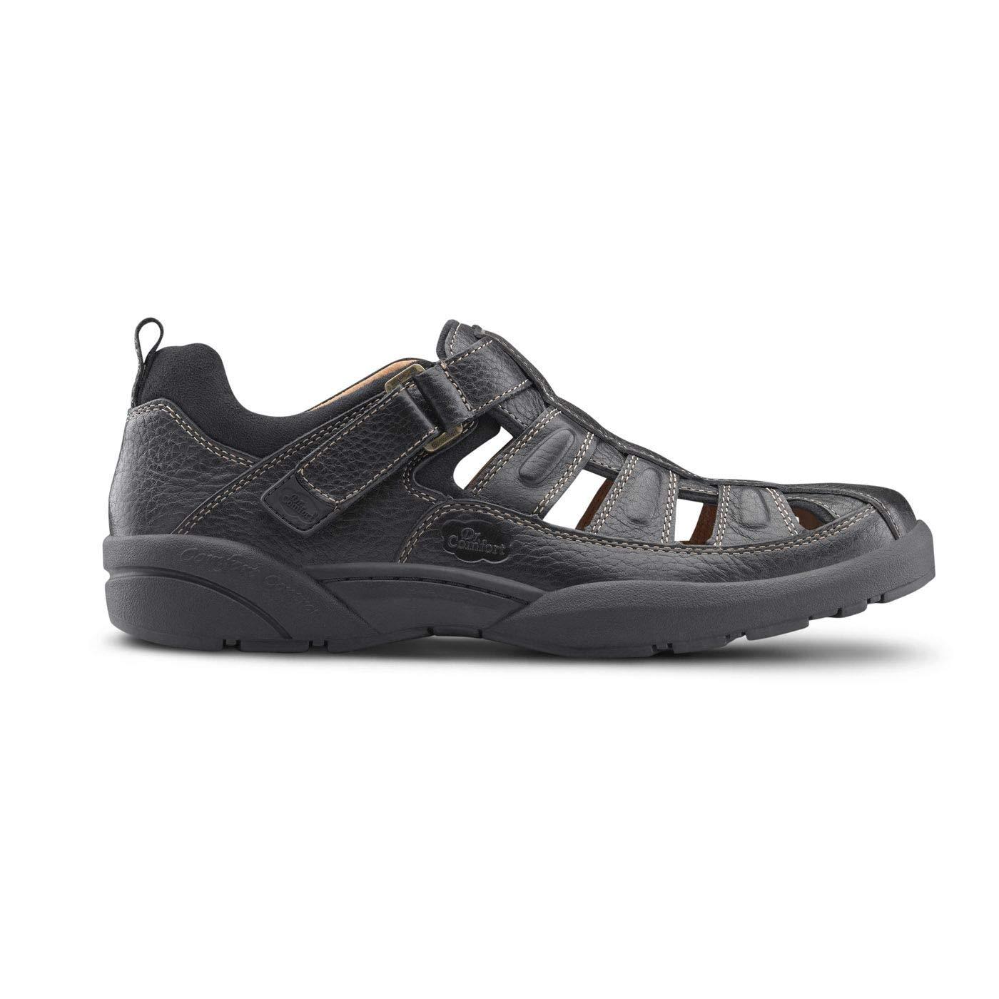 Dr. Comfort Dr. Comfort Fisherman Men's Therapeutic Diabetic Extra Depth Sandal: Black 10.5 Wide (E/2E)