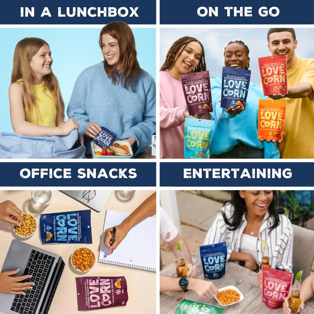 Love Corn LOVE CORN Sea Salt 16oz x 1 Bag - Delicious Crunchy Corn - Healthy Family Snacks - Gluten Free, Kosher, Non-GMO- Alternative for Chips, Nuts, Crackers & Pretzels - Perfect for Charcuterie Boards