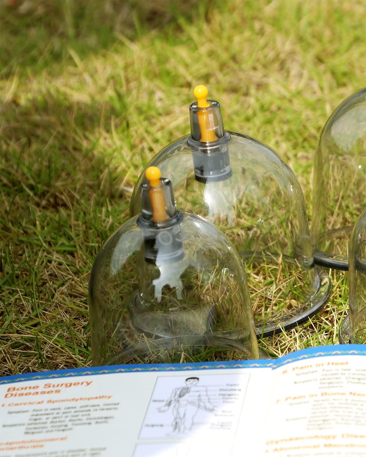 Anti Cellulite Cupping Set Massage Therapy Cups, 22 Vacuum Cups, Myofascial Releaser Professional Cupping Therapy Sets with Hand Pumps and Detailed Cupping Book, Suction Hijama Cupping Set with Portable Travel Case